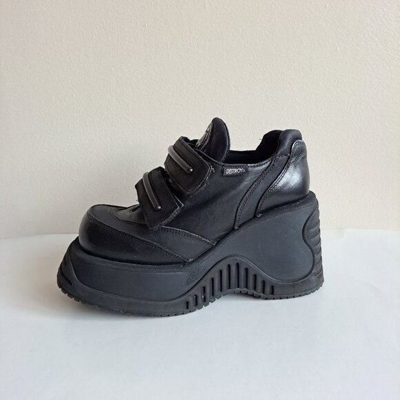 Destroy Vintage Rare Platform Black Shoes Boots Size 36 / US 6 - Picture 5 of 16